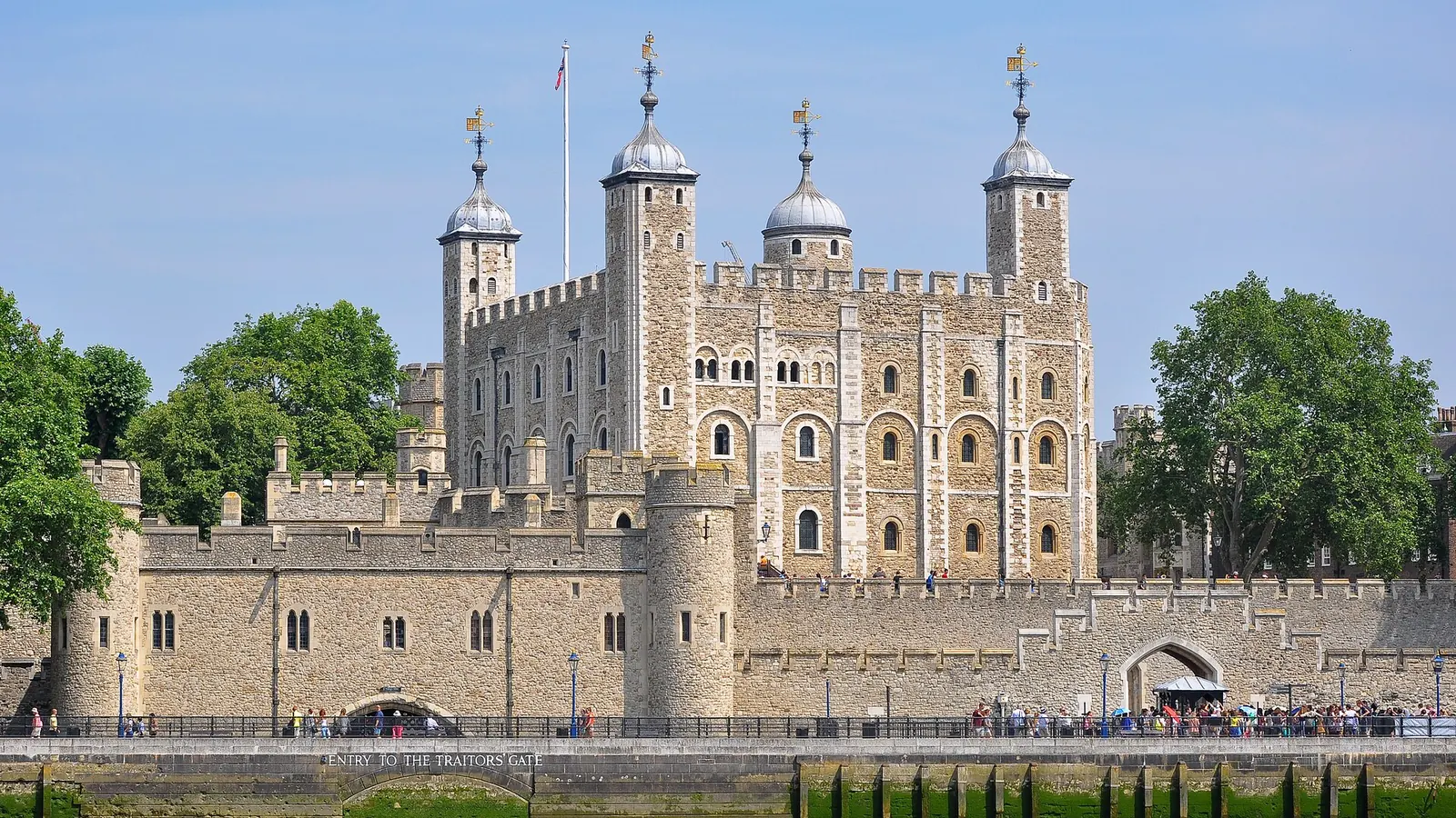 The Tower of London viewed from the River Thames at dusk